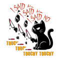 (3 Pack) Touchy Cat Decals - Funny Black Cat - I Said No Decals - 3 Inches On Longest Side - Easy Peel & Apply - Made in USA - 3MCS6101