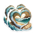 (2 Pack) Ocean Heart Wave Magnets - Coastal Beach Decor - Nature Art Refrigerator Magnets - 5 Inches On Longest Side - Thick Durable Magnet - Made in USA - MAG19925