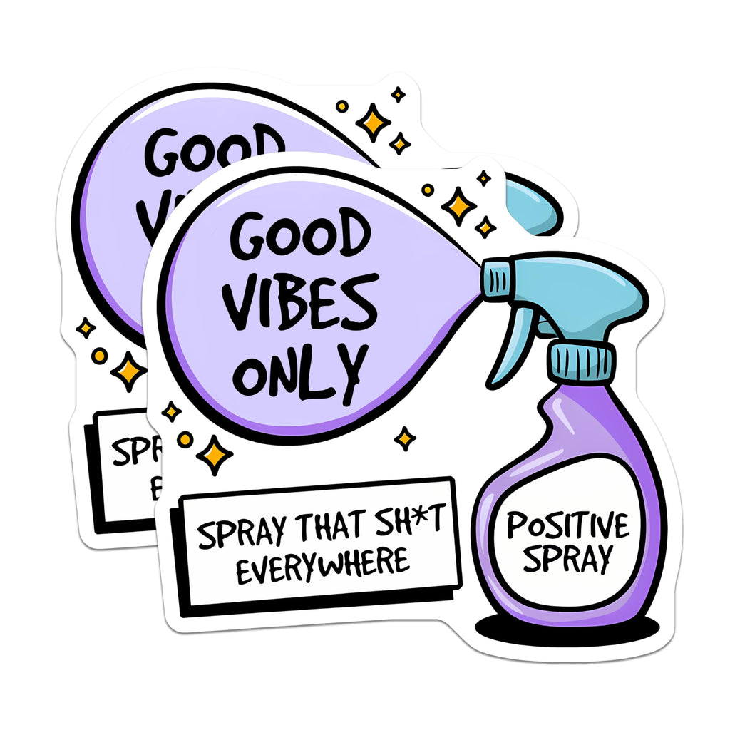 (2 Pack) Positive Spray Magnets - Good Vibes Only - Positive Affirmation Decor - 5" On Longest Side - Premium Magnet - for Cars, Refrigerators, Toolboxes, Lockers - Made in USA - MAG14212