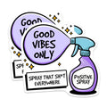 (2 Pack) Positive Spray Magnets - Good Vibes Only - Positive Affirmation Decor - 5" On Longest Side - Premium Magnet - for Cars, Refrigerators, Toolboxes, Lockers - Made in USA - MAG14212