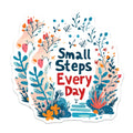 (2 Pack) Small Steps Every Day Magnets - Inspirational Floral Quote - Positive Affirmation Reminder - 5 Inches On Longest Side - Thick Durable Magnet - Made in USA - MAG19992