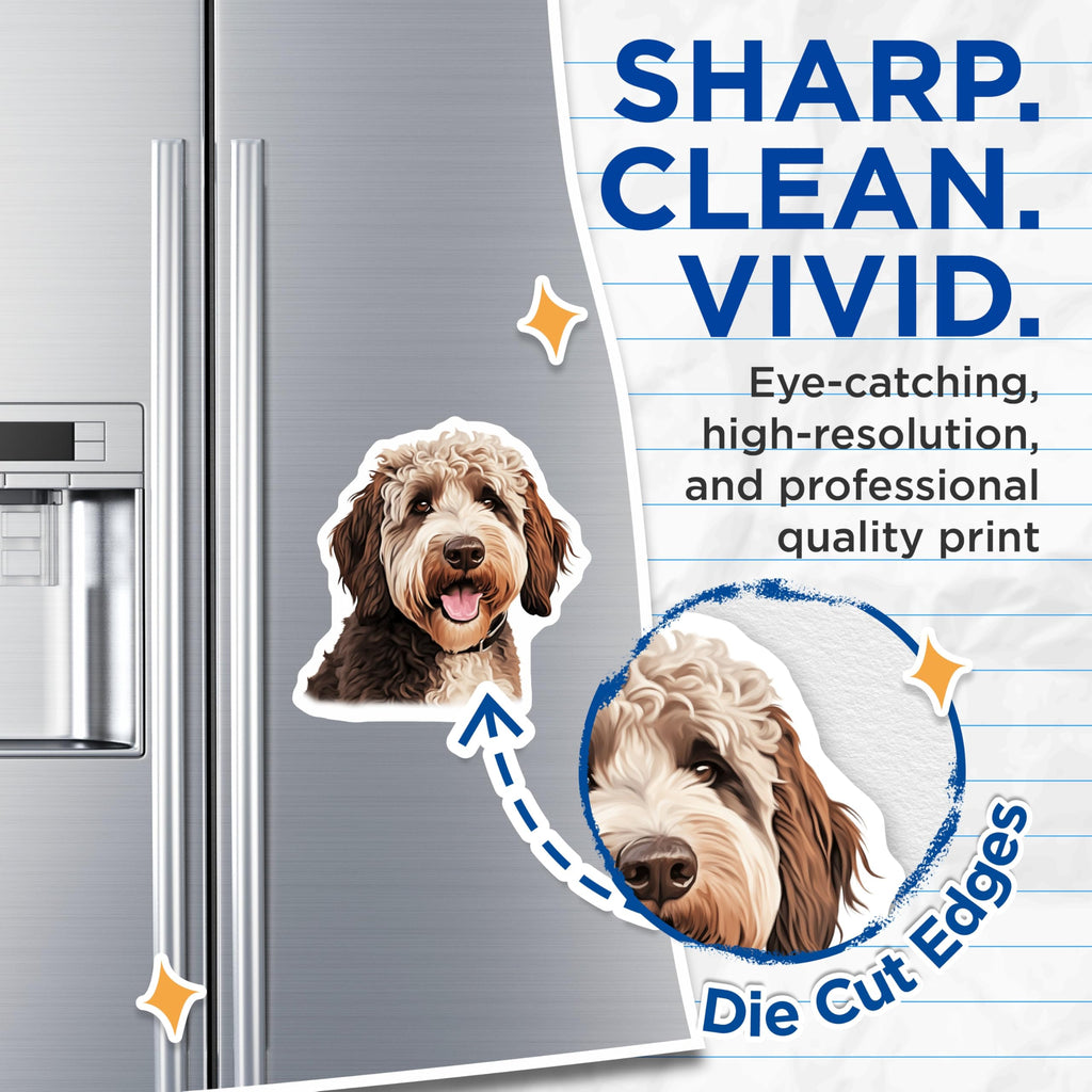 (2 Pack) Doodle Dog Magnets - Pet Lover Decor - Dog Mom Accessory - 5 Inches On Longest Side - Thick Durable Magnet - Made in USA - MAG25802