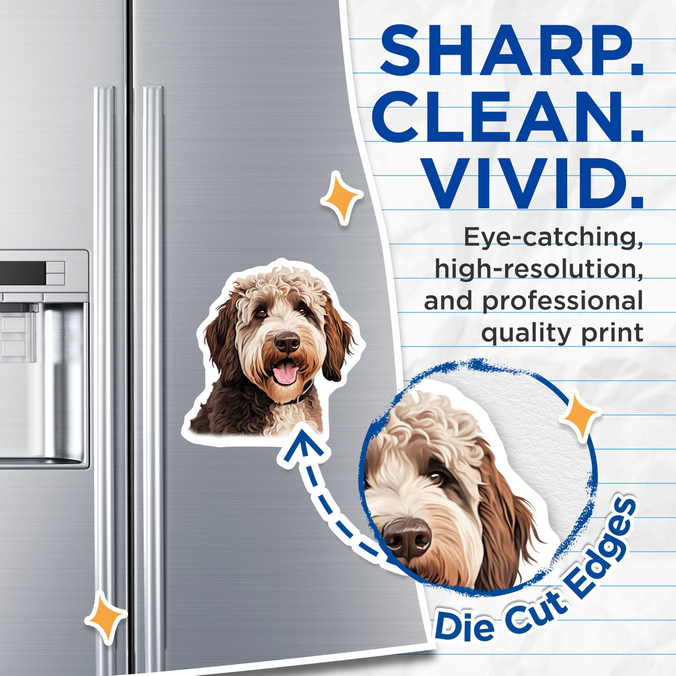 (2 Pack) Doodle Dog Magnets - Pet Lover Decor - Dog Mom Accessory - 5 Inches On Longest Side - Thick Durable Magnet - Made in USA - MAG25802