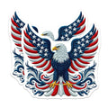(2 Pack) American Eagle Stickers - Patriotic Bald Eagle - US Flag Inspired Decal - 5" On Longest Side - Sticks to Smooth Flat Surfaces - Made in USA - BMCS7110
