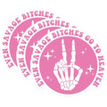 (3 Pack) Savage Bitches Decals - Skeleton Hand - Laptop Decal - 3 Inches On Longest Side - Easy Peel & Apply - Made in USA - 3MCS7253