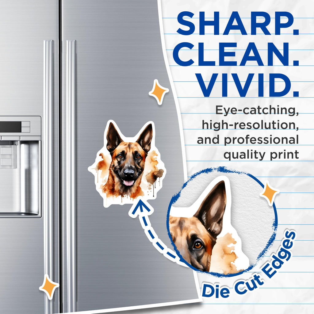 (2 Pack) German Shepherd Magnets - Watercolor Dog Art - Pet Lover Decor Accents - 5 Inches On Longest Side - Thick Durable Magnet - Made in USA - MAG27280