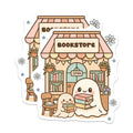 (2 Pack) Cute Ghost Bookworm Magnets - Kawaii Bookstore Decor - Aesthetic Reading Lover Fridge Art - 5 Inches On Longest Side - Thick Durable Magnet - Made in USA - MAG36337