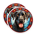 (2 Pack) Black Labrador Magnets - Stained Glass Dog Art - Christmas Pet Decor - 5 Inches On Longest Side - Thick Durable Magnet - Made in USA - MAG29354