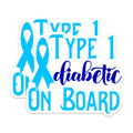 (2 Pack) Type 1 Diabetic On Board Magnets - Medical Alert Safety Vehicle - Diabetes Awareness Auto Decal - 5 Inches On Longest Side - Thick Durable Magnet - Made in USA - MAG39535