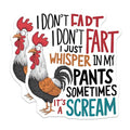 (2 Pack) Funny Chicken Stickers - Humorous Farm Animal - Unique Funny Quote - 5" On Longest Side - Sticks to Smooth Flat Surfaces - Made in USA - BMCS4549