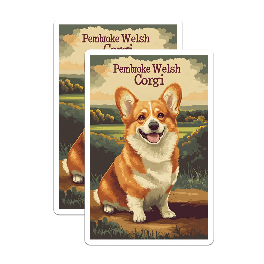(2 Pack) Pembroke Welsh Corgi Magnets - Corgi Dog Decor - Cute Pet Animal Lover Gifts - 5 Inches On Longest Side - Thick Durable Magnet - Made in USA - MAG20173