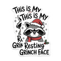 (2 Pack) Resting Grinch Face Magnets - Funny Christmas Raccoon Decor - Sarcastic Holiday Refrigerator Accent - 5 Inches On Longest Side - Thick Durable Magnet - Made in USA - MAG36558