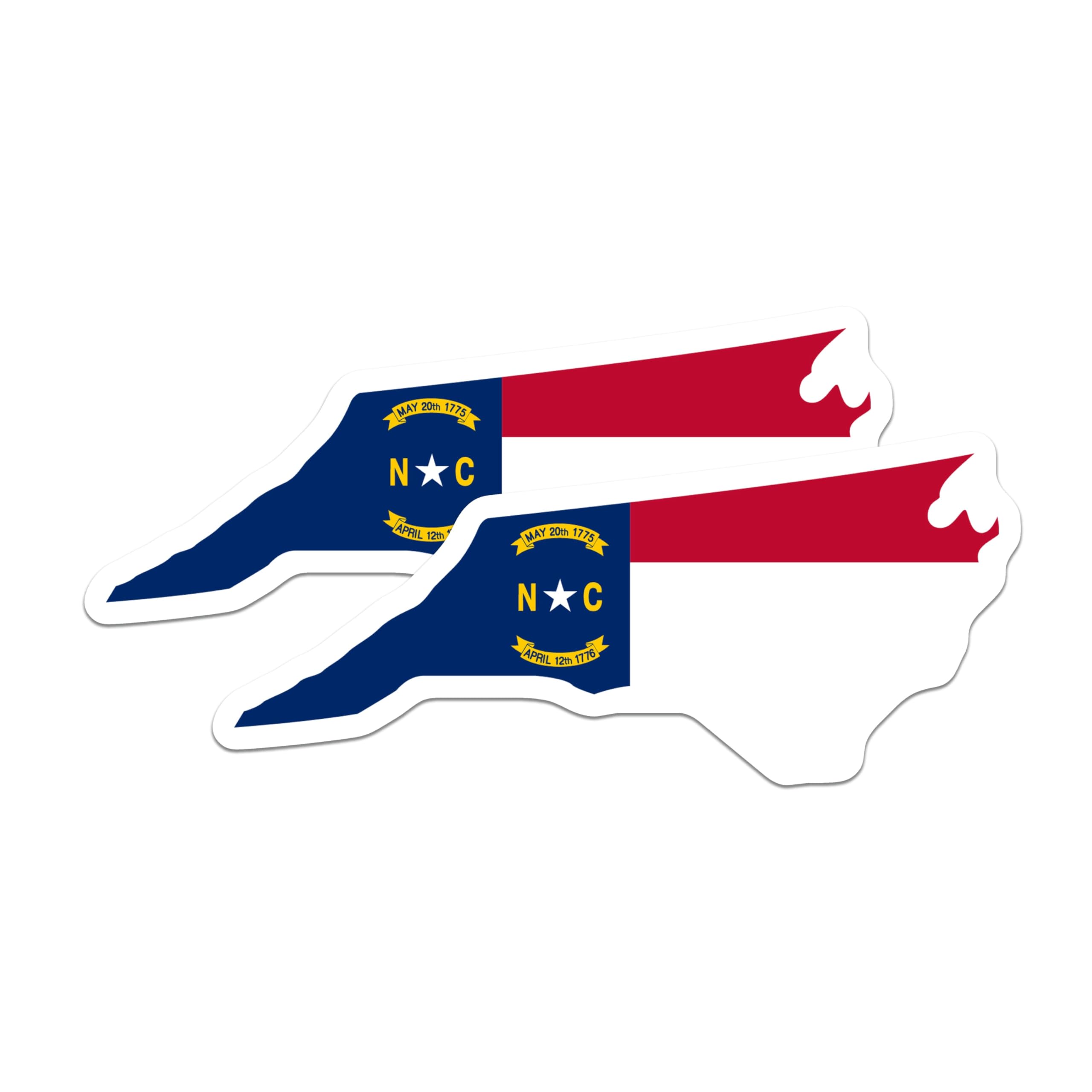 (2 Pack) North Carolina Flag Magnets - NC State Outline - Carolina Souvenir - 5 Inches On Longest Side - Thick Durable Magnet - Made in USA - MAG22587