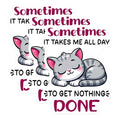 (3 Pack) Funny Cat Decals - Procrastination Decal - Lazy Day Decal - 3 Inches On Longest Side - Easy Peel & Apply - Made in USA - 3MCS4424