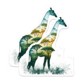 (2 Pack) Giraffe Safari Stickers - Savannah Animal Stickers - Nature Inspired Art Stickers - 5" On Longest Side - Sticks to Smooth Flat Surfaces - Made in USA - BMCS15726