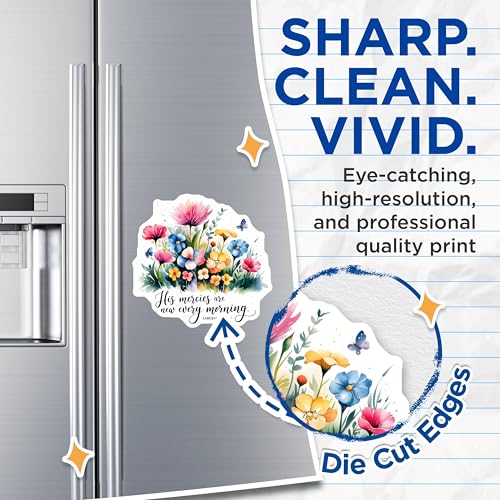 (2 Pack) Inspirational Floral Magnets - Motivational Quote - Daily Reminder Magnets - Flower Magnets - Uplifting Magnets - 5" On Longest Side - for Cars, Fridges, Toolboxes - Made in USA - MAG4115