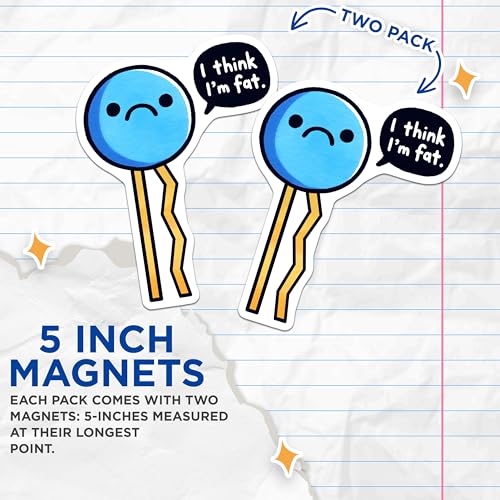 (2 Pack) Funny Cartoon Magnets - 5" On Longest Side - for Cars, Fridges, Toolboxes - Made in USA - MAG8017