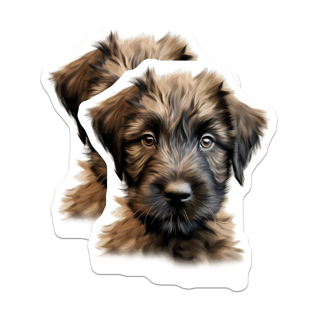 (2 Pack) Wheaten Terrier Puppy Magnets - Adorable Shaggy Dog Art - Pet Lover Refrigerator Decor - Cute Canine Locker Accent - 5 Inches On Longest Side - Thick Durable Magnet - Made in USA - MAG24250