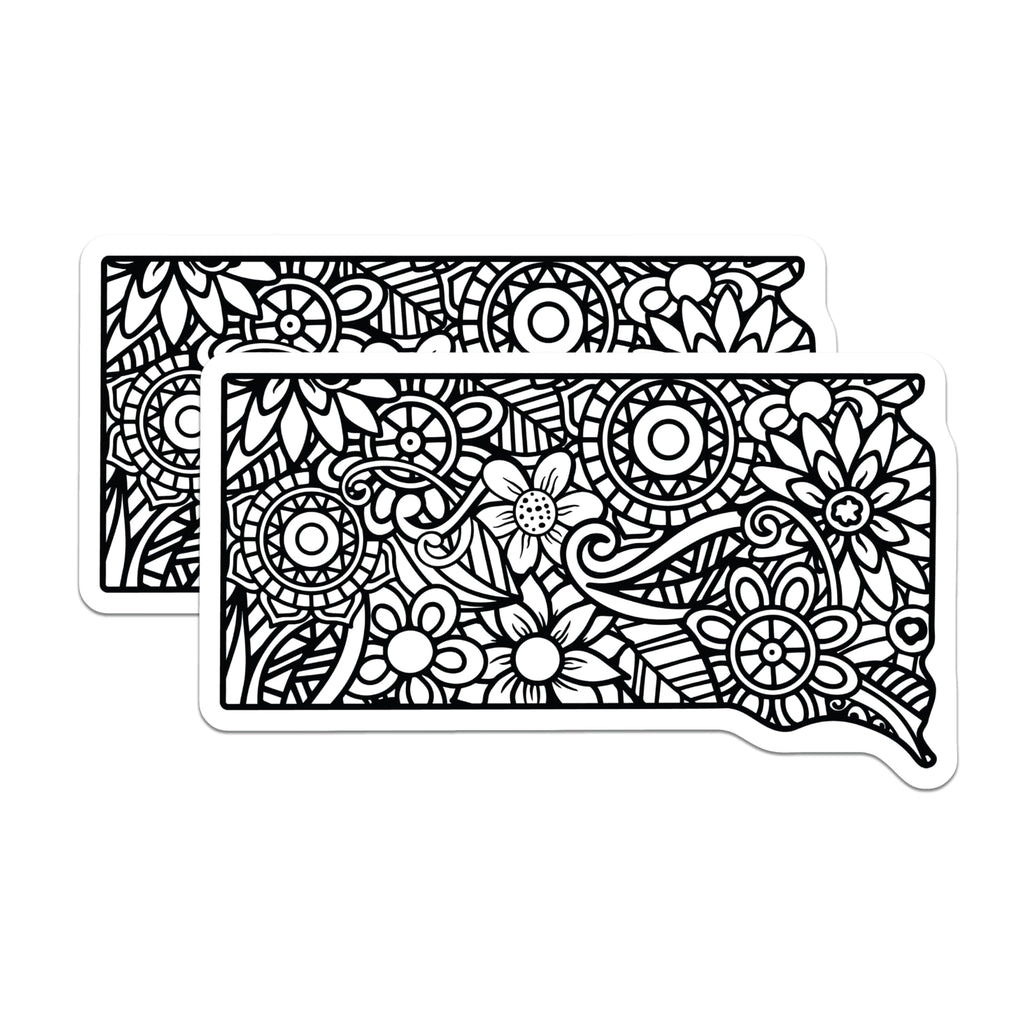 (2 Pack) Floral Doodle Magnets - Black and White Flowers - Decorative Fridge Magnets - 5" On Longest Side - Premium Magnet - for Cars, Refrigerators, Toolboxes, Lockers - Made in USA - MAG17355