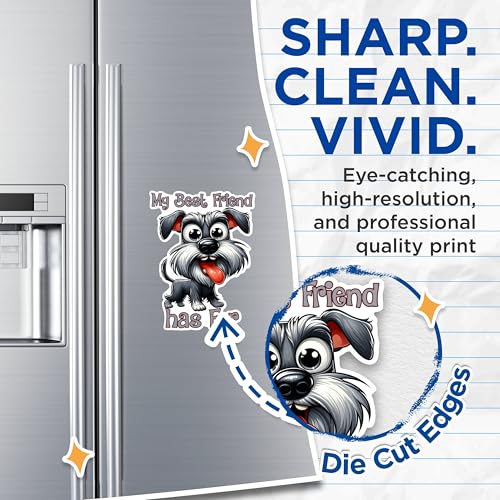 (2 Pack) My Best Friend Has Fur Dog Magnets - Cute Dog Lover Magnets - Dog Owner Refrigerator Magnets- 5" On Longest Side - for Fridges, Toolboxes, Cars - Made in USA - MAG2815
