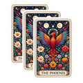 (3 Pack) Phoenix Tarot Decals - Floral Laptop Decals - Magical Bird Art - 3 Inches On Longest Side - Easy Peel & Apply - Made in USA - 3MCS4243