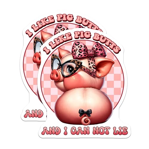 (2 Pack) Funny Animal Magnets - I Like Pig Butts - Cute Refrigerator Decor - 5" On Longest Side - for Cars, Fridges, Toolboxes - Made in USA - MAG7928