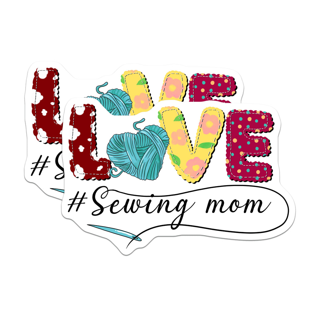 (2 Pack) Sewing Mom Magnets - Crafter Mama Kitchen Decor - Quilting Lover Mother's Day Accents - 5 Inches On Longest Side - Thick Durable Magnet - Made in USA - MAG38719