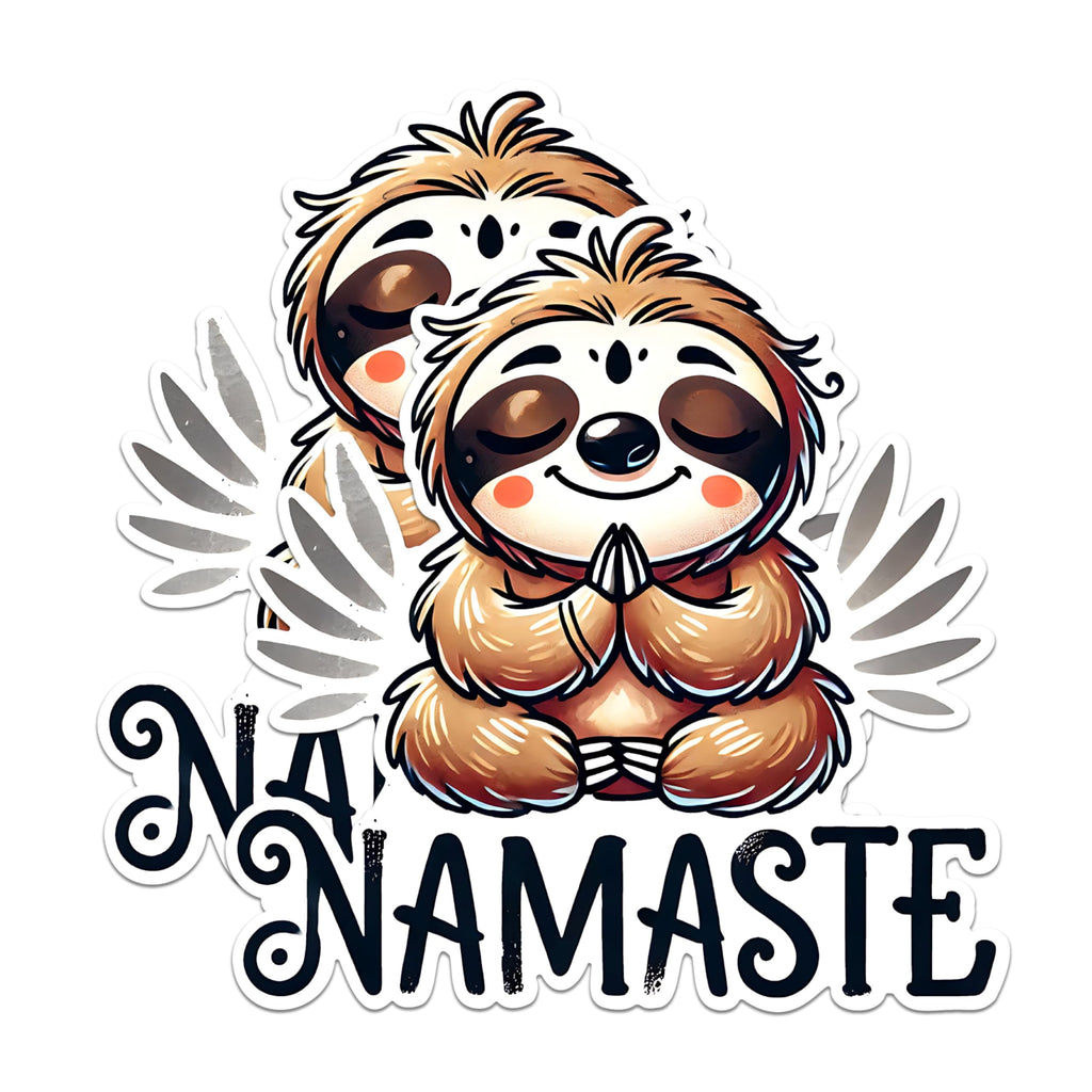(2 Pack) Namaste Sloth Magnets - Yoga Sloth Decor - Cute Sloth Meditation Magnets- 5" On Longest Side - for Fridges, Toolboxes, Cars - Made in USA - MAG2736