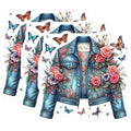 (3 Pack) Floral Jacket Decals - Butterfly Art - Laptop Decals - 3 Inches On Longest Side - Easy Peel & Apply - Made in USA - 3MCS7640