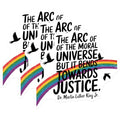 (3 Pack) MLK Justice Decals - Rainbow Decal - Laptop Decals - 3 Inches On Longest Side - Easy Peel & Apply - Made in USA - 3MCS2532