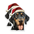 (2 Pack) Santa Dog Magnets - Black Tan Coonhound Christmas Decor - Funny Pet Refrigerator Magnets - 5 Inches On Longest Side - Thick Durable Magnet - Made in USA - MAG29814