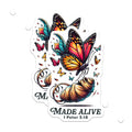 (2 Pack) Made Alive Butterfly Magnets - Christian Scripture Art - 1 Peter 3:18 Religious Decor - 5 Inches On Longest Side - Thick Durable Magnet - Made in USA - MAG25798