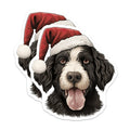 (2 Pack) Christmas Dog Magnets - Santa Hat Canine Decor - Bernese Mountain Dog Art - Seasonal Refrigerator Magnets - 5 Inches On Longest Side - Thick Durable Magnet - Made in USA - MAG23543