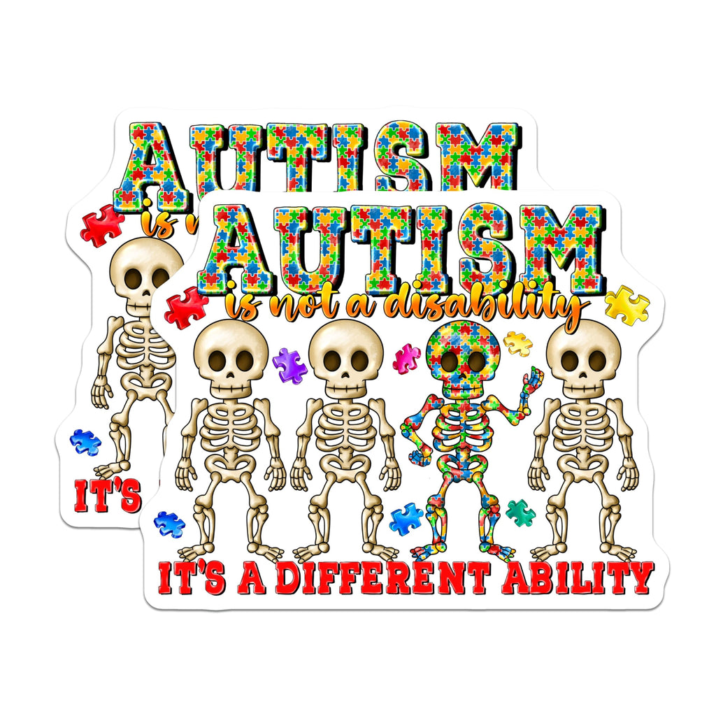 (2 Pack) Autism Acceptance Magnets - Neurodiversity Awareness Art - Different Ability Support - 5 Inches On Longest Side - Thick Durable Magnet - Made in USA - MAG27353