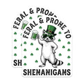 (2 Pack) St Patricks Day Raccoon Magnets - Irish Shenanigans - Lucky Clover Decor - 5" On Longest Side - Premium Magnet - for Cars, Refrigerators, Toolboxes, Lockers - Made in USA - MAG16701