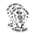(2 Pack) Diddly Squat Skeleton Magnets - Funny Cowboy Skull Decor - Sarcastic Rebel Attitude - Rock On Western Humor - 5 Inches On Longest Side - Thick Durable Magnet - Made in USA - MAG20984