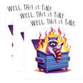 (3 Pack) This is Fine Decals - Raccoon Dumpster Fire - Laptop Stickers - 3 Inches On Longest Side - Easy Peel & Apply - Made in USA - 3MCS2515