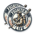 (2 Pack) Fighter Life Magnets - Firefighter Emblem - Fireman Decal - Heroic Sticker - 5" On Longest Side - for Cars, Fridges, Toolboxes - Made in USA - MAG7147