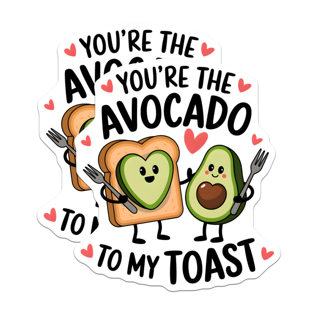 (2 Pack) You're The Avocado to My Toast Magnets - Cute Food Pun Magnets - Funny Kitchen Magnets - Cute Couple Magnets - 5" On Longest Side - for Cars, Fridges, Toolboxes - Made in USA - MAG3691