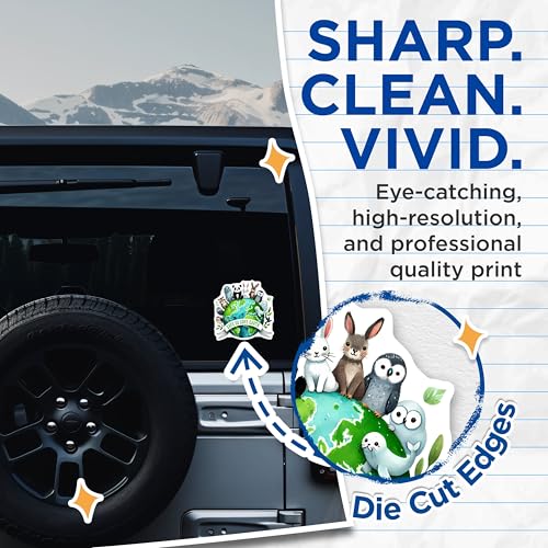 (2 Pack) Save Us Save Earth Stickers - Cute Animal - Eco-Friendly - 5" On Longest Side - Sticks to Smooth Flat Surfaces - Made in USA - BMCS7701