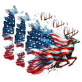 (3 Pack) American Flag Deer Decals - Patriotic Animal - Laptop Decor - 3 Inches On Longest Side - Easy Peel & Apply - Made in USA - 3MCS7416
