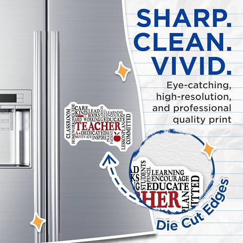 (2 Pack) Teacher Appreciation Magnets - Classroom Decor Magnets - Inspirational Quotes Magnets for Teachers - 5" On Longest Side - for Cars, Refrigerators, Toolboxes, Lockers - Made in USA BMCS3097
