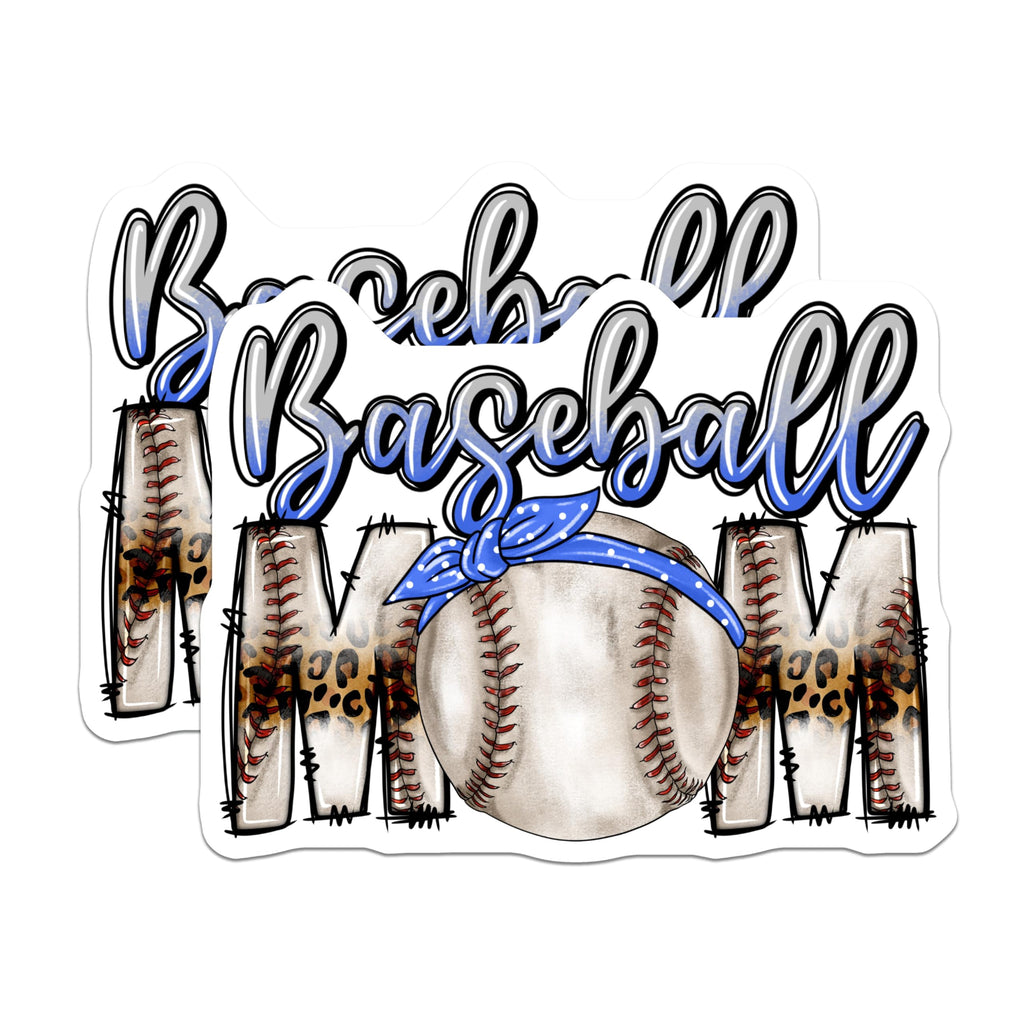 (2 Pack) Baseball Mom Magnets - Leopard Print - Game Day Decor - 5 Inches On Longest Side - Thick Durable Magnet - Made in USA - MAG30872