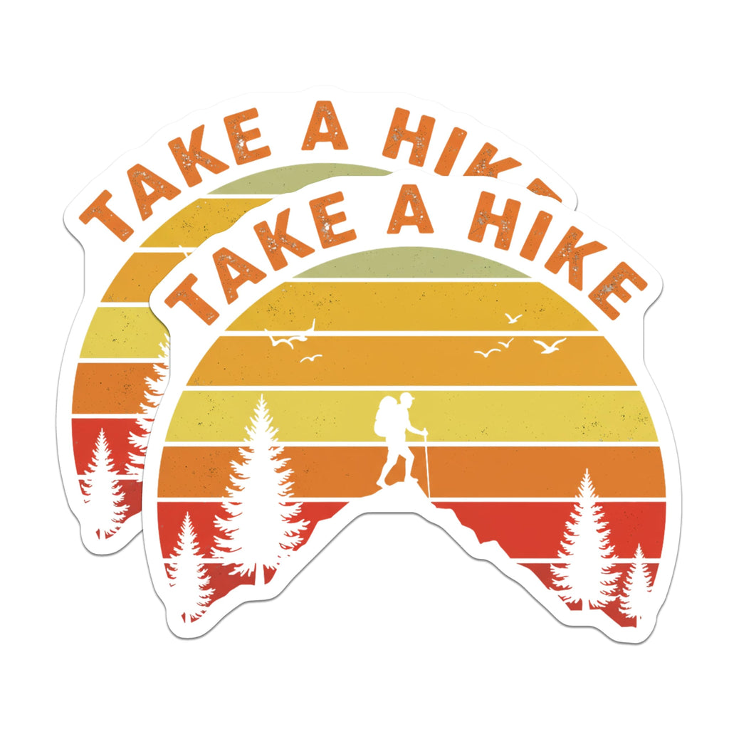 (2 Pack) Take A Hike Magnets - Hiking Adventure - Outdoorsy Home Decor - 5" On Longest Side - Premium Magnet - for Cars, Refrigerators, Toolboxes, Lockers - Made in USA - MAG17003