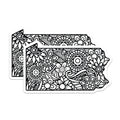 (2 Pack) Pennsylvania State Outline Mandala Magnets - Intricate Floral Zentangle Design - PA Pride Home Office Decor - 5 Inches On Longest Side - Thick Durable Magnet - Made in USA - MAG19120