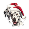 (2 Pack) Dalmatian Christmas Magnets - Santa Dog Holiday - Pet Refrigerator Decor - 5 Inches On Longest Side - Thick Durable Magnet - Made in USA - MAG26669