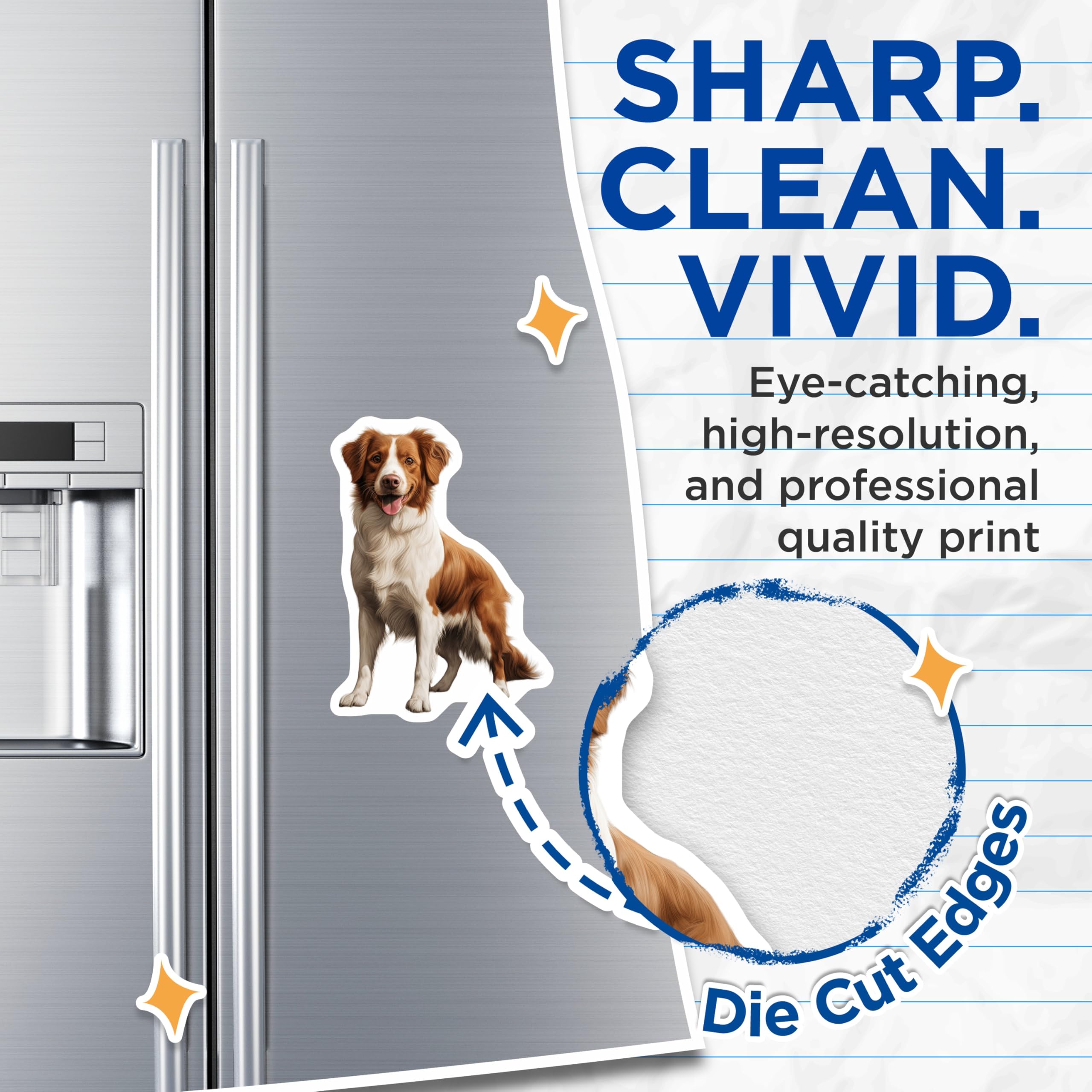 (2 Pack) Smiling Dog Portrait Magnets - Pet Lover Home Decor - Dog Mom Fridge Magnets for Pet Parent - 5 Inches On Longest Side - Thick Durable Magnet - Made in USA - MAG28240