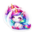 (2 Pack) Cute Unicorn Magnets - Rainbow Fantasy Fridge Decor - Magical Creature Art for Kids - 5 Inches On Longest Side - Thick Durable Magnet - Made in USA - MAG38667