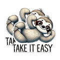 (2 Pack) Cute Sloth Stickers - Take It Easy Sloth Decal - Relaxing Animal Stickers for Laptops and Water Bottles - 5" On Longest Side - Sticks to Any Smooth Flat Surface - Made in USA - BMCS2733