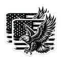(2 Pack) Eagle US Flag Magnets - Patriotic Decor - American Pride Refrigerator Decorations - 5" On Longest Side - Premium Magnet - for Cars, Refrigerators, Toolboxes, Lockers - Made in USA - MAG16553